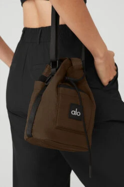 Cross Body Bucket Bag - Espresso/Black -ALO Clothing Shop A0214U 04101 b1 a4 m54