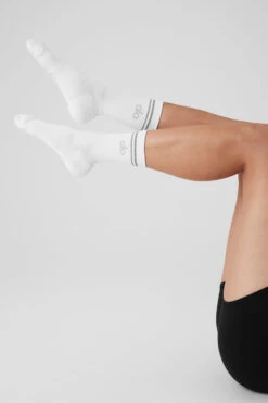 Unisex Half-Crew Performance Sock - White -ALO Clothing Shop A0295W 01 b1 a3 m18