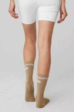 Unisex Throwback Sock - Gravel/White 6 Unisex Throwback Sock - Gravel/White -ALO Clothing Shop A0357U 02577 b1 s1 a3 1 m90