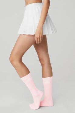 Unisex Throwback Sock - Powder Pink/White 5 Unisex Throwback Sock - Powder Pink/White -ALO Clothing Shop A0357U 03826 b1 a2 54