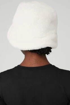 Faux Fur Bucket Hat - Ivory -ALO Clothing Shop A0375U 03299 b1 s1 a2 1 m100