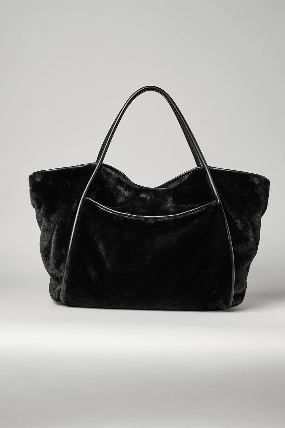 Faux Fur Tote Bag - Black 3 Faux Fur Tote Bag - Black - Image 3