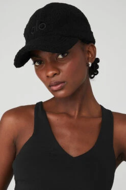 Micro Sherpa Off-Duty Cap - Black -ALO Clothing Shop A0427U 01 b1 s1 a1 1 m100