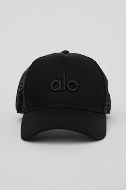 District Trucker Hat - Black -ALO Clothing Shop A0467U 01 b1 a1