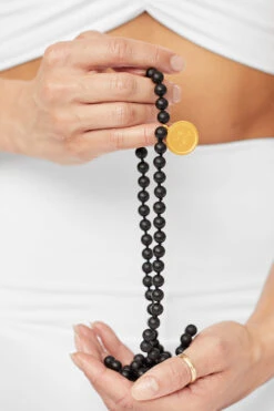 Black Onyx Mala Necklace -ALO Clothing Shop JSM0007 030704000 b1 s1 a4