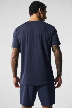 Conquer Reform Crewneck Short Sleeve - Navy -ALO Clothing Shop M1205R 03842 b1 s1 a2 1 m203