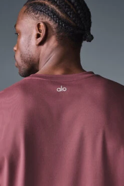 Conquer Reform Crewneck Short Sleeve - Burgundy Truffle -ALO Clothing Shop M1205R 05815 b1 s1 a3 1 m221