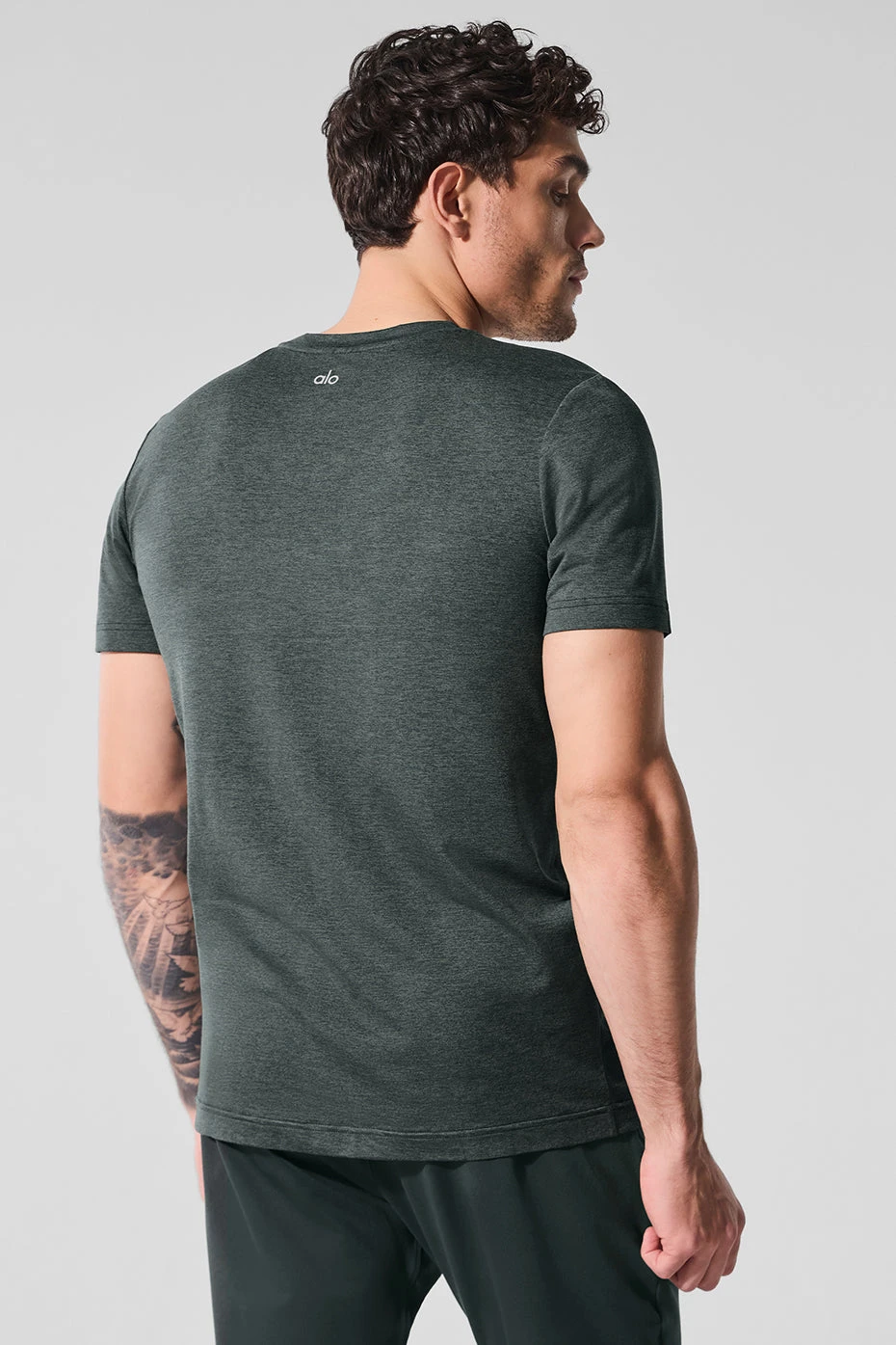 Conquer Reform Crewneck Short Sleeve - Charcoal Green Heather 3 Conquer Reform Crewneck Short Sleeve - Charcoal Green Heather - Image 3