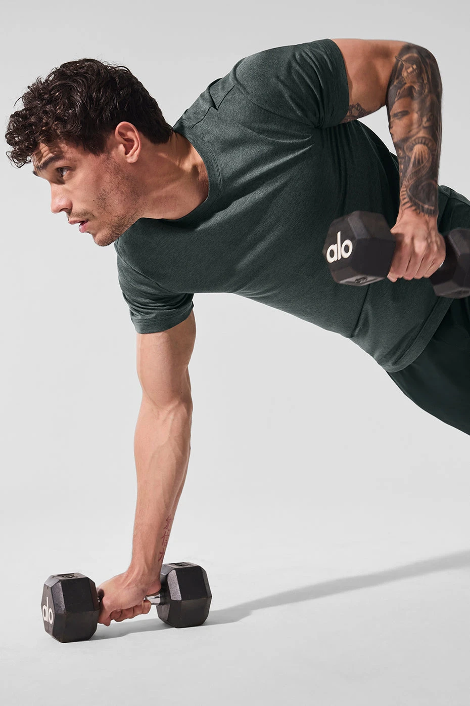 Conquer Reform Crewneck Short Sleeve - Charcoal Green Heather 5 Conquer Reform Crewneck Short Sleeve - Charcoal Green Heather - Image 5