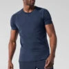 Alo Vapor Crewneck Short Sleeve - Navy