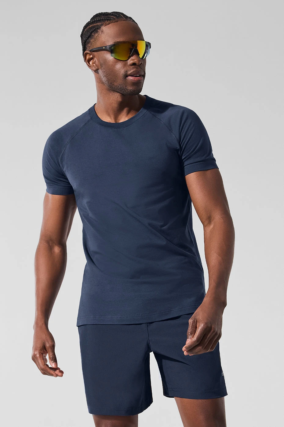 Alo Vapor Crewneck Short Sleeve - Navy 1 Alo Vapor Crewneck Short Sleeve - Navy