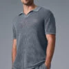 Open-Knit Polo - Steel Grey