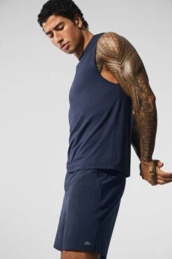 Conquer Muscle Tank - Navy 6 Conquer Muscle Tank - Navy -ALO Clothing Shop M2066R 03842 b1 s1 a3 1 m203