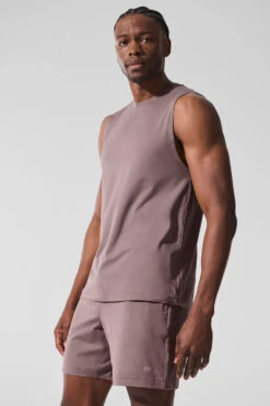 Conquer Muscle Tank - Mushroom -ALO Clothing Shop M2066R 05498 b1 s1 a3 1 m221