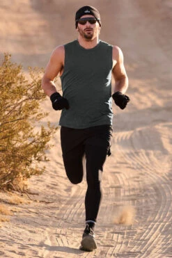 Conquer Muscle Tank - Charcoal Green Heather -ALO Clothing Shop M2066R 06111 b2 s1 a1 1 m220