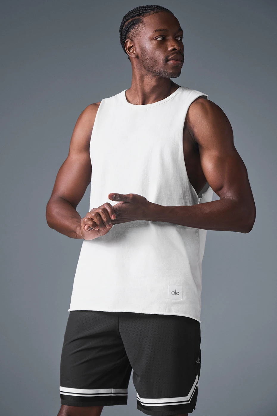 Society Raw Edge Tank - White 1 Society Raw Edge Tank - White