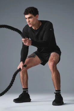 Triumph Long Sleeve Tee - Black -ALO Clothing Shop M3079R 01 b1 s1 a4 1 m214