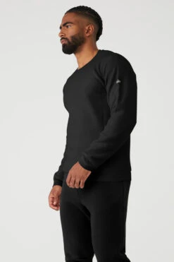 Triumph Crew Neck Sweatshirt - Black -ALO Clothing Shop M3108R 01 b1 s3 a3 m93