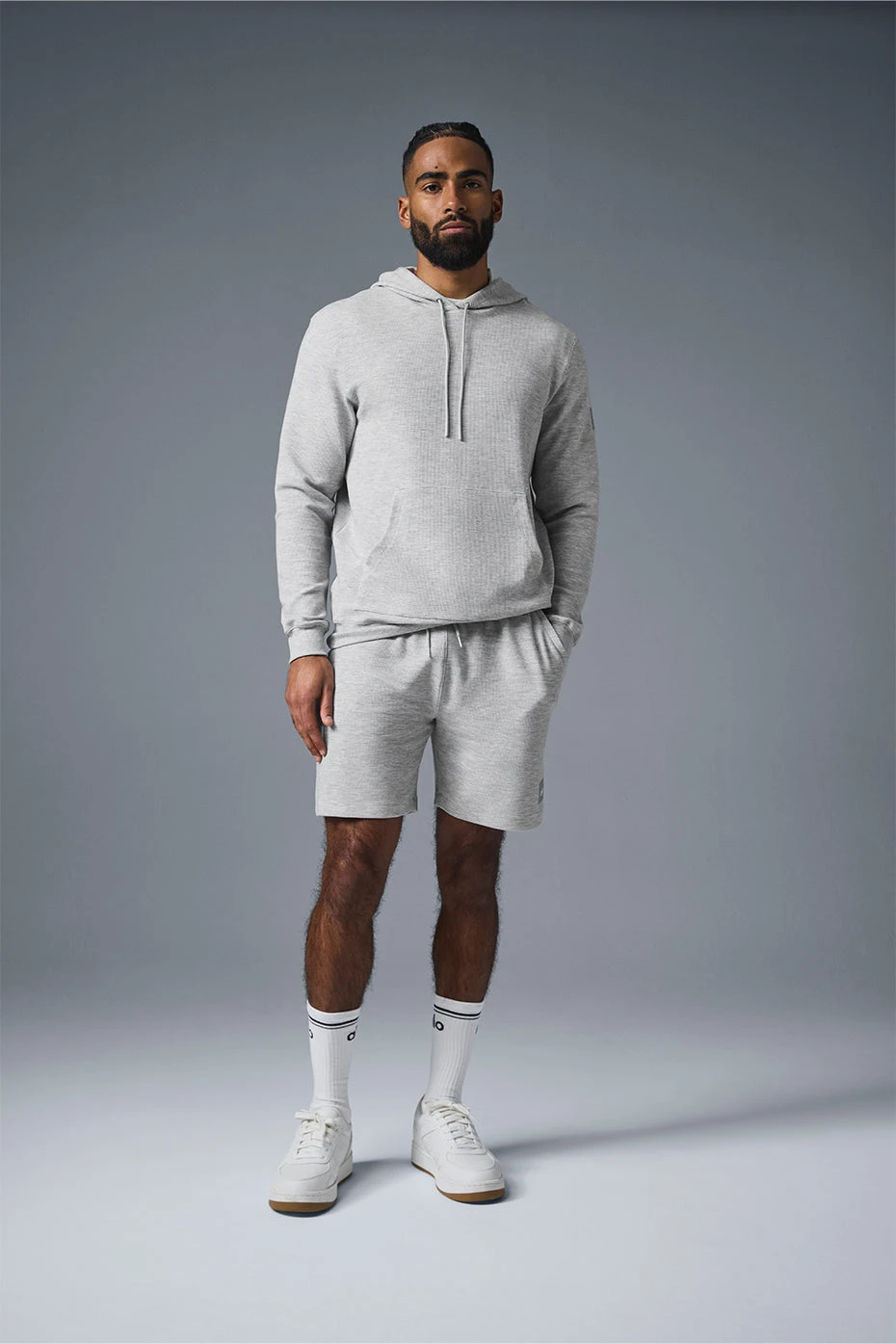 Micro Waffle Fast Break Hoodie - Athletic Heather Grey 1 Micro Waffle Fast Break Hoodie - Athletic Heather Grey