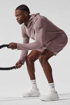 Conquer Reform Long Sleeve With Hood - Mushroom -ALO Clothing Shop M3199R 05498 b1 s1 a5 1 m221