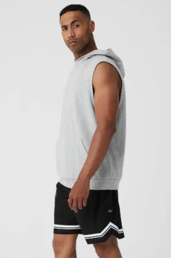 Chill Sleeveless Hoodie - Athletic Heather Grey -ALO Clothing Shop M3209R 02910 b1 s3 a2 1 m149