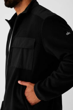 Polar Fleece Ridge Full Zip Jacket - Black -ALO Clothing Shop M3215R 01 b1 s3 a4 1 m93
