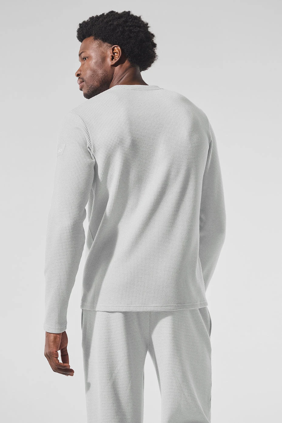 Elevate Waffle Long Sleeve Crew - Athletic Heather Grey 3 Elevate Waffle Long Sleeve Crew - Athletic Heather Grey - Image 3