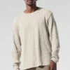 Elevate Waffle Long Sleeve Crew - Bone