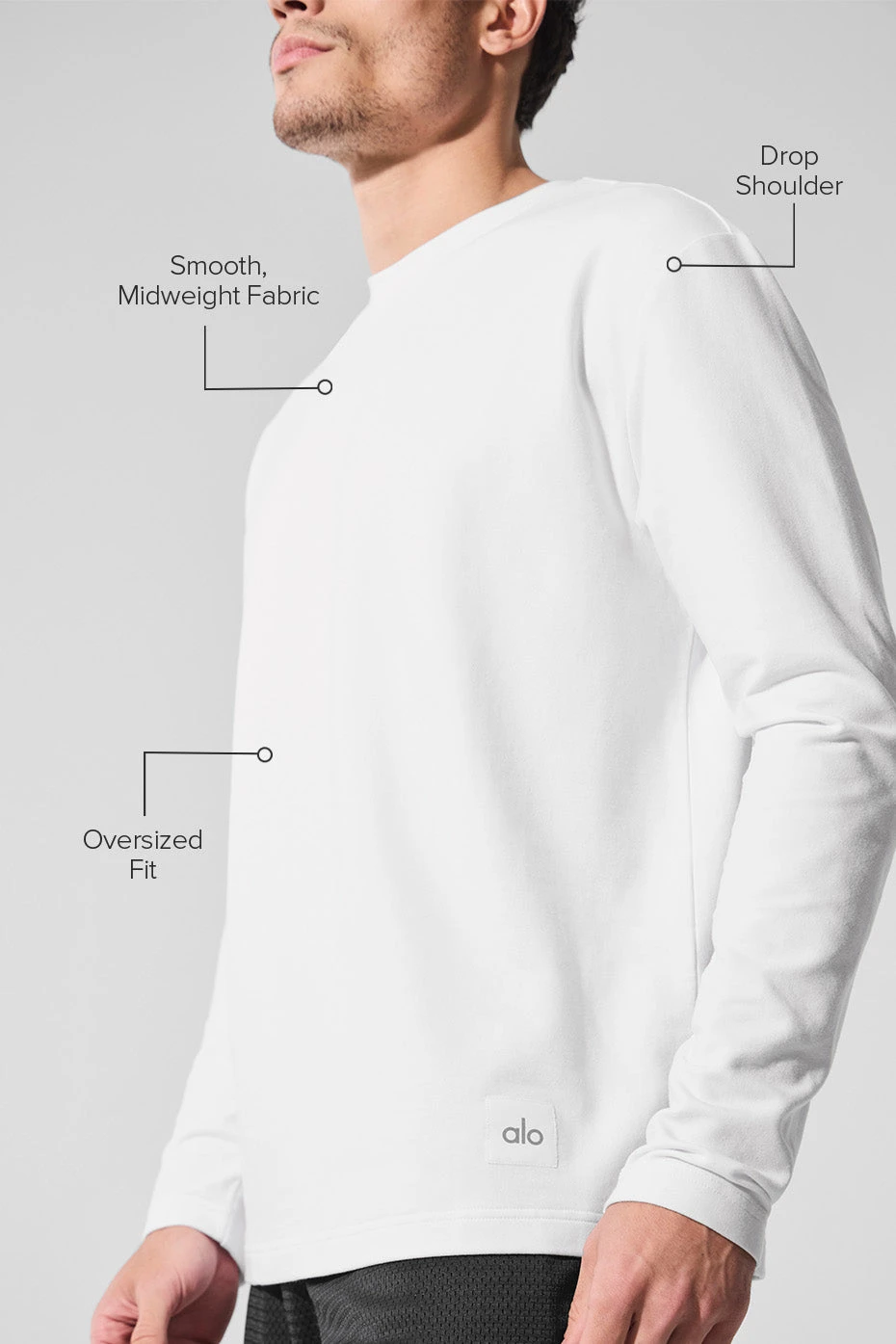 Double Take Long Sleeve Crew - White 2 Double Take Long Sleeve Crew - White - Image 2