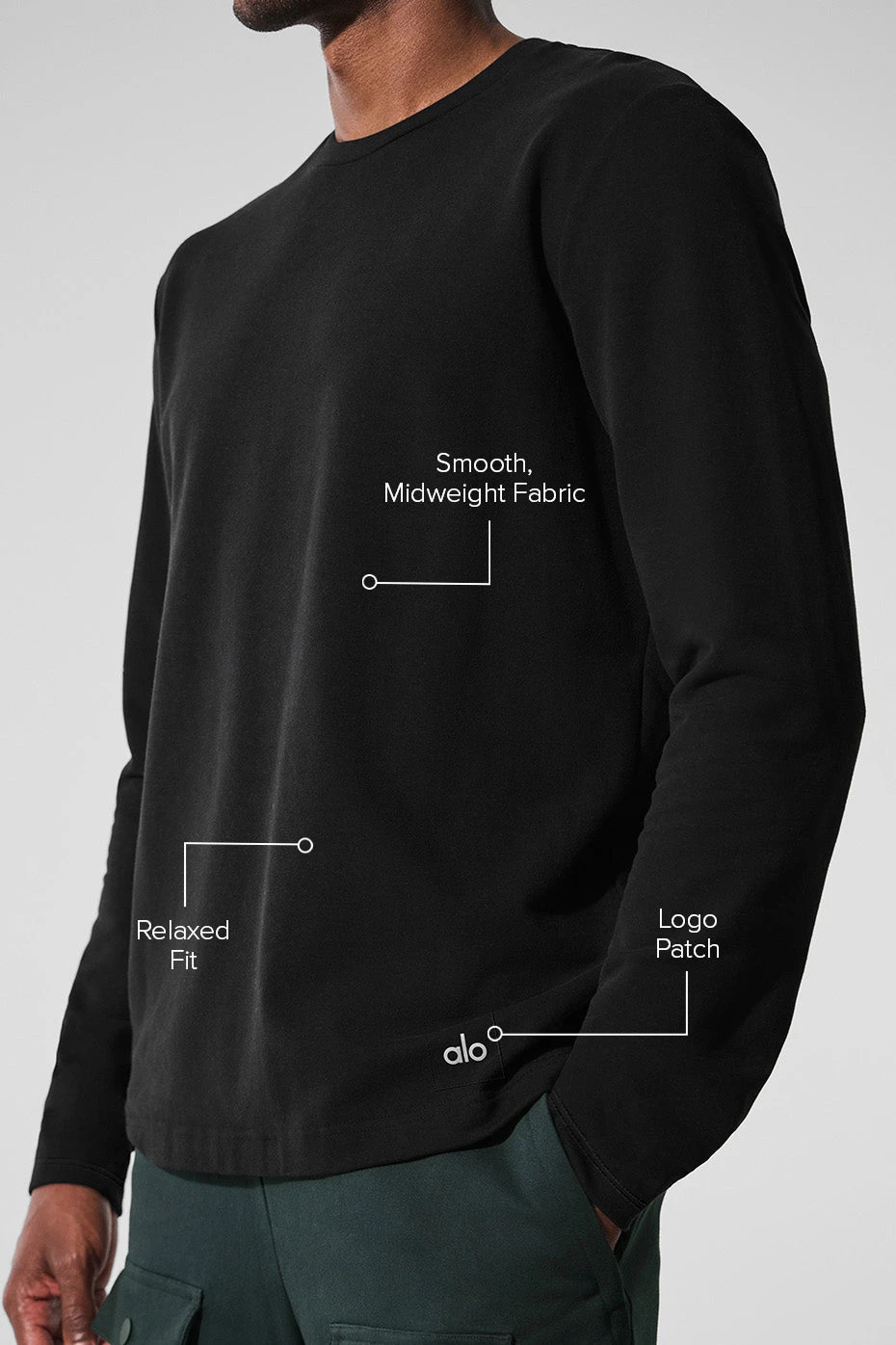 Double Take Long Sleeve Crew - Black 2 Double Take Long Sleeve Crew - Black - Image 2