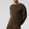 Double Take Long Sleeve Crew - Espresso