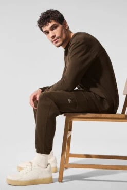 Double Take Long Sleeve Crew - Espresso -ALO Clothing Shop M3299R 04064 b1 s1 a4 1 m214