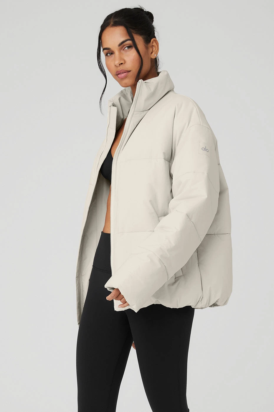 Stretch Woven Street Puffer - Bone 3 Stretch Woven Street Puffer - Bone - Image 3