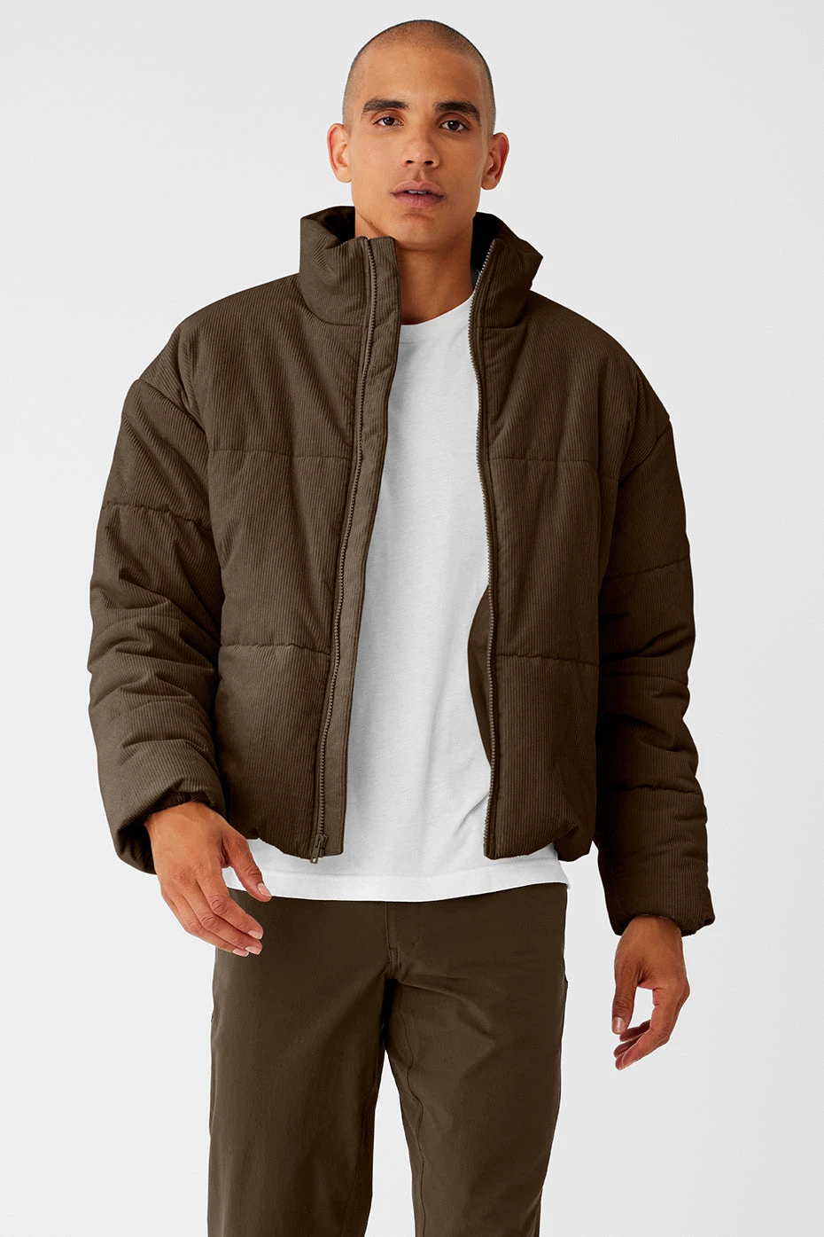 Corduroy Stage Puffer - Espresso 1 Corduroy Stage Puffer - Espresso