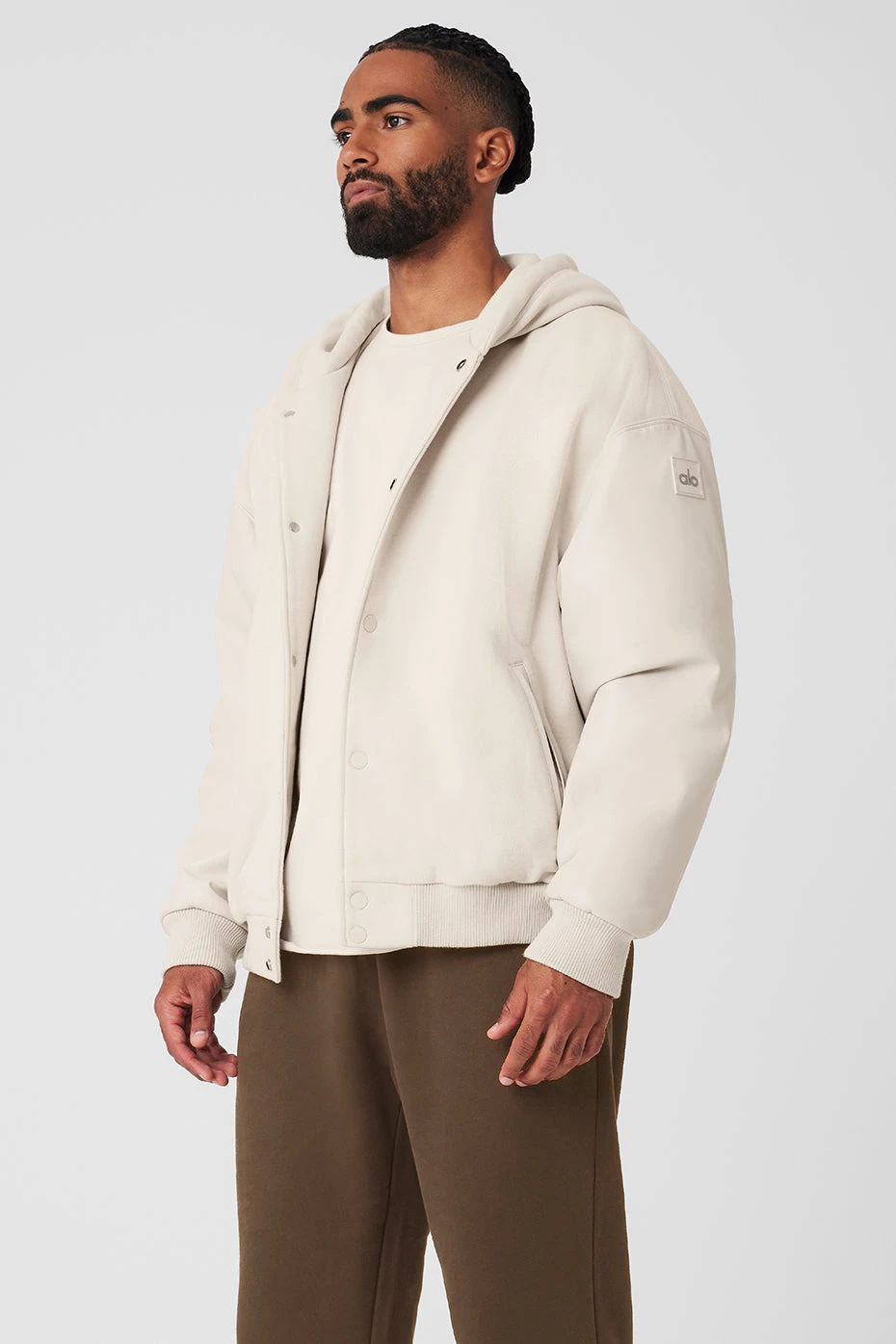 Select Hooded Bomber Jacket - Bone 3 Select Hooded Bomber Jacket - Bone - Image 3