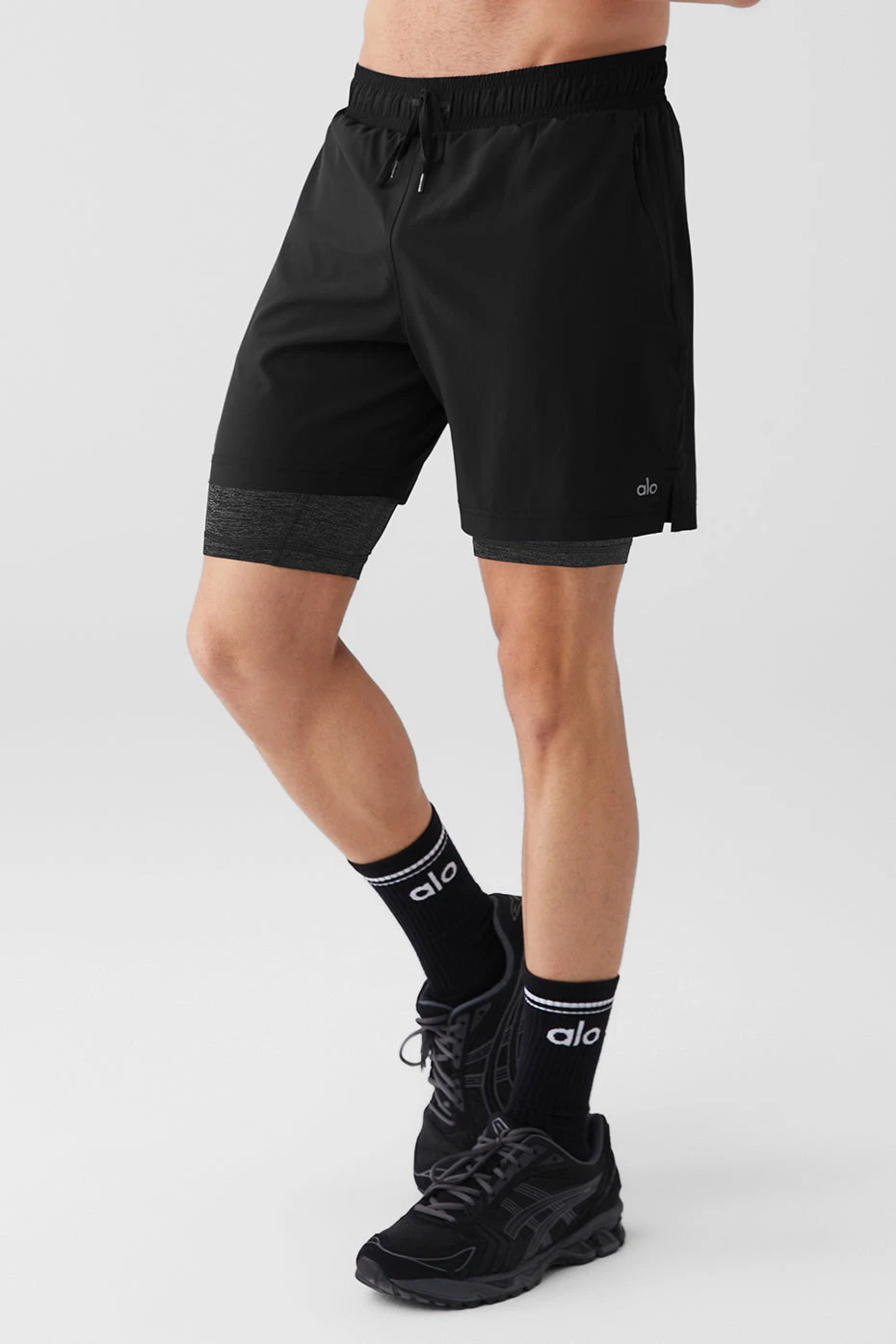 7" Unity 2-In-1 Short - Black/Dark Grey Marl 2 7" Unity 2-In-1 Short - Black/Dark Grey Marl - Image 2