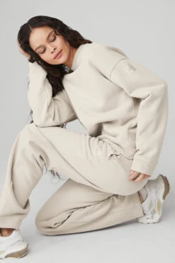 Renown Heavy Weight Crew Neck Pullover - Bone -ALO Clothing Shop U3014R 03040 b1 s1 a2 2 m90