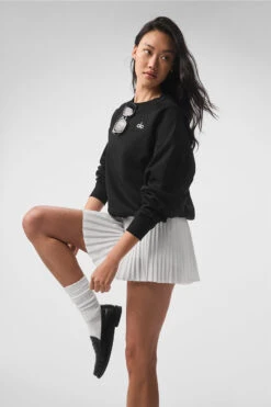 Accolade Crew Neck Pullover - Black -ALO Clothing Shop U3031RG 01 b1 s1 a2 1 m54