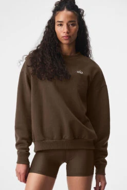 Accolade Crew Neck Pullover - Espresso -ALO Clothing Shop U3031RG 04064 b1 s1 a1 1 m205