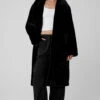Oversized Faux Fur Trench - Black