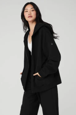 Renown Heavy Weight Full Zip Hoodie - Black -ALO Clothing Shop U4011R 01 b1 s1 a3 1 m54