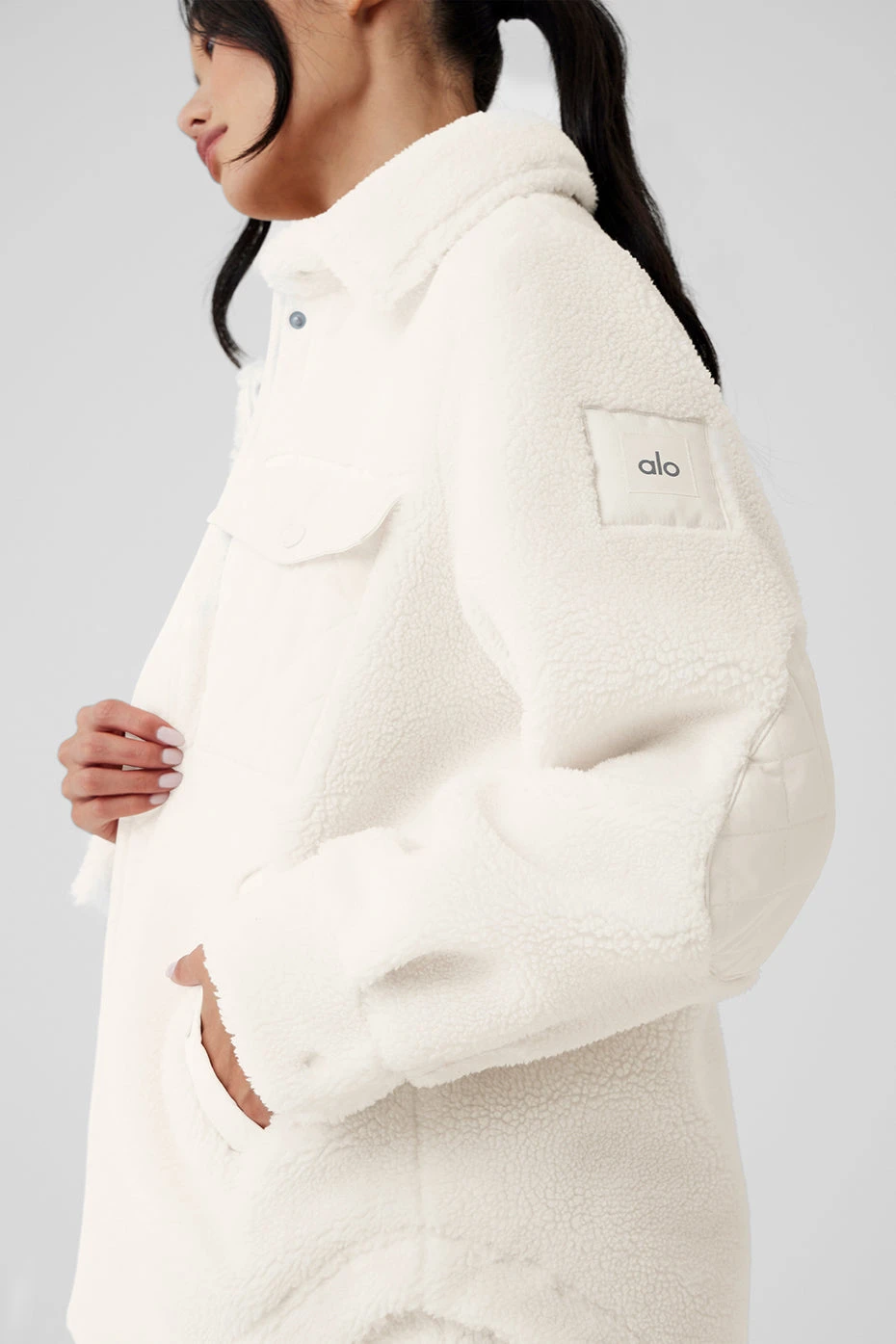 Sherpa Edge Shacket - Ivory 4 Sherpa Edge Shacket - Ivory - Image 4