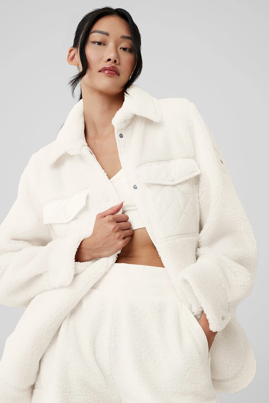 Sherpa Edge Shacket - Ivory 5 Sherpa Edge Shacket - Ivory - Image 5