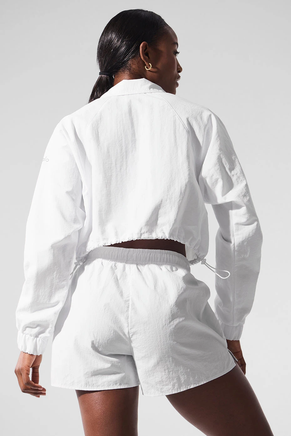 Cropped 1/4 Zip Alumni Pullover - White 2 Cropped 1/4 Zip Alumni Pullover - White - Image 2