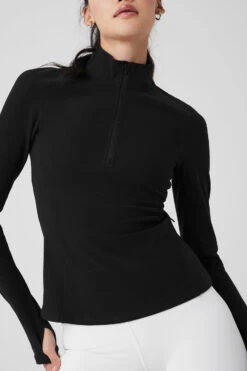 Alosoft 1/2 Zip Rapid Pullover - Black -ALO Clothing Shop W3694R 01 b1 s1 a4 1 m18 b7b0eb3b ca08 4d5a a73a 767c9c4e017e