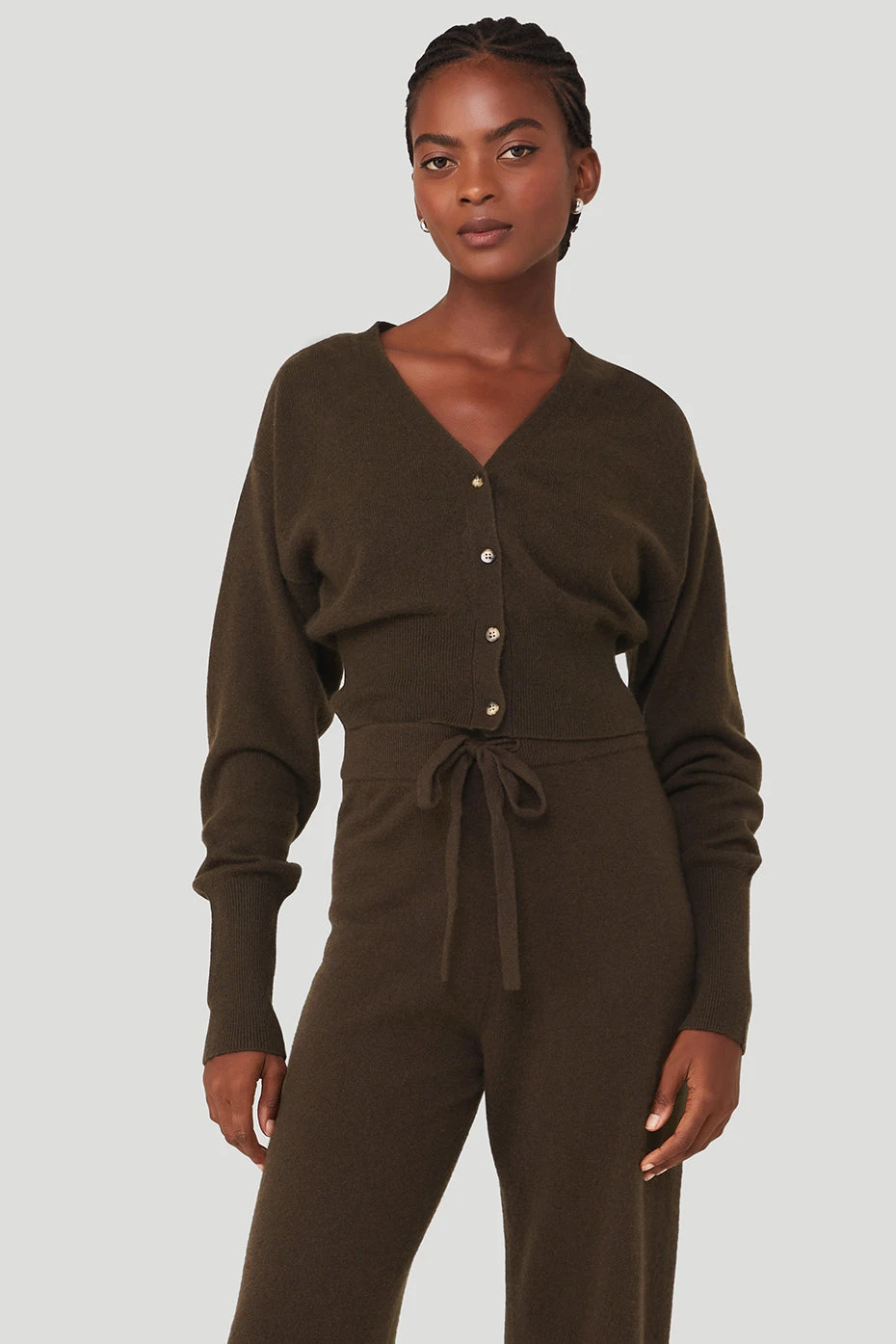 Cashmere Jet Set Cardigan - Espresso 1 Cashmere Jet Set Cardigan - Espresso