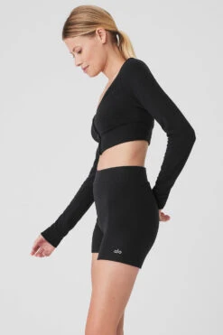 Alolux Cropped Me Time Cardigan - Black 6 Alolux Cropped Me Time Cardigan - Black -ALO Clothing Shop W3775R 01 b1 s1 a2 1 m177