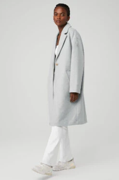 VIP Blazer Trench - Athletic Heather Grey -ALO Clothing Shop W4455R 02910 b1 s1 a2 1 m100