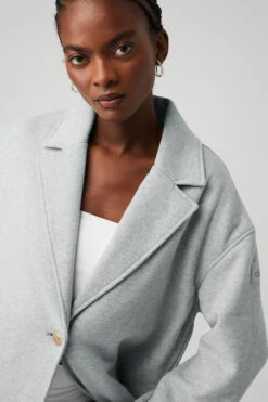 VIP Blazer Trench - Athletic Heather Grey -ALO Clothing Shop W4455R 02910 b1 s1 a4 1 m100