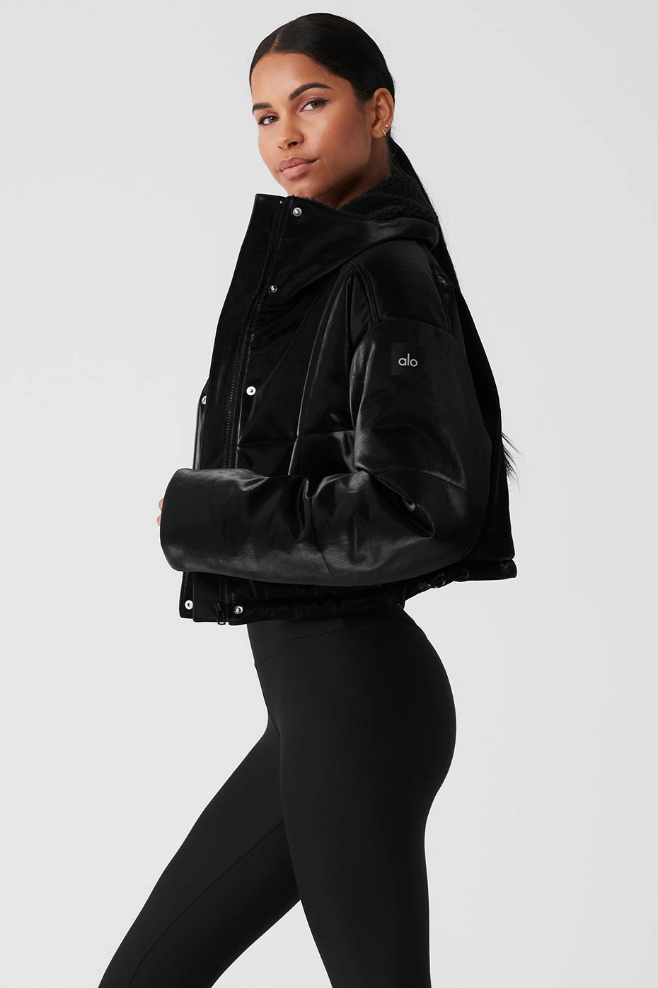 Orion Cropped Puffer - Black 3 Orion Cropped Puffer - Black - Image 3